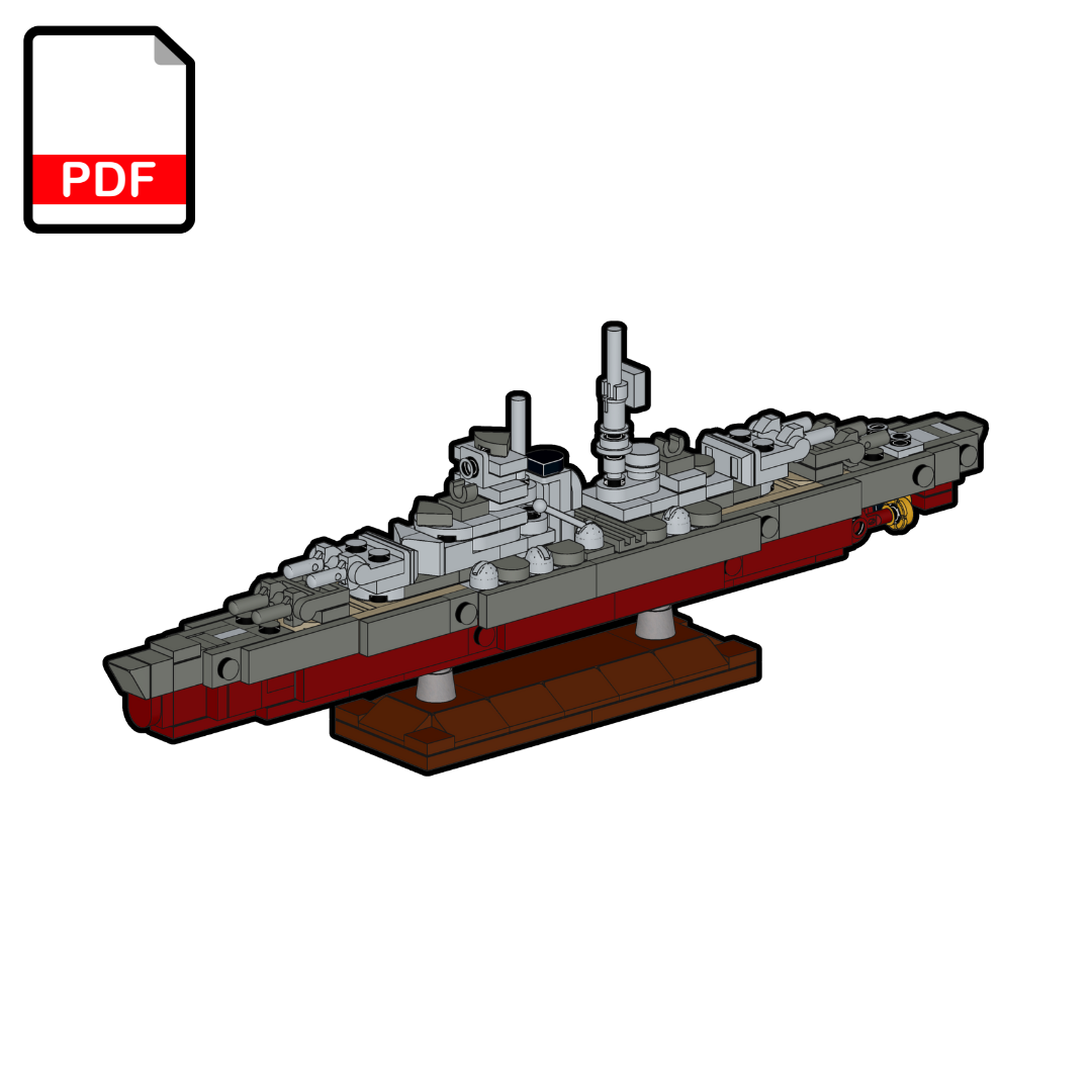 Model of a ship on a white background with a PDF icon in the corner.