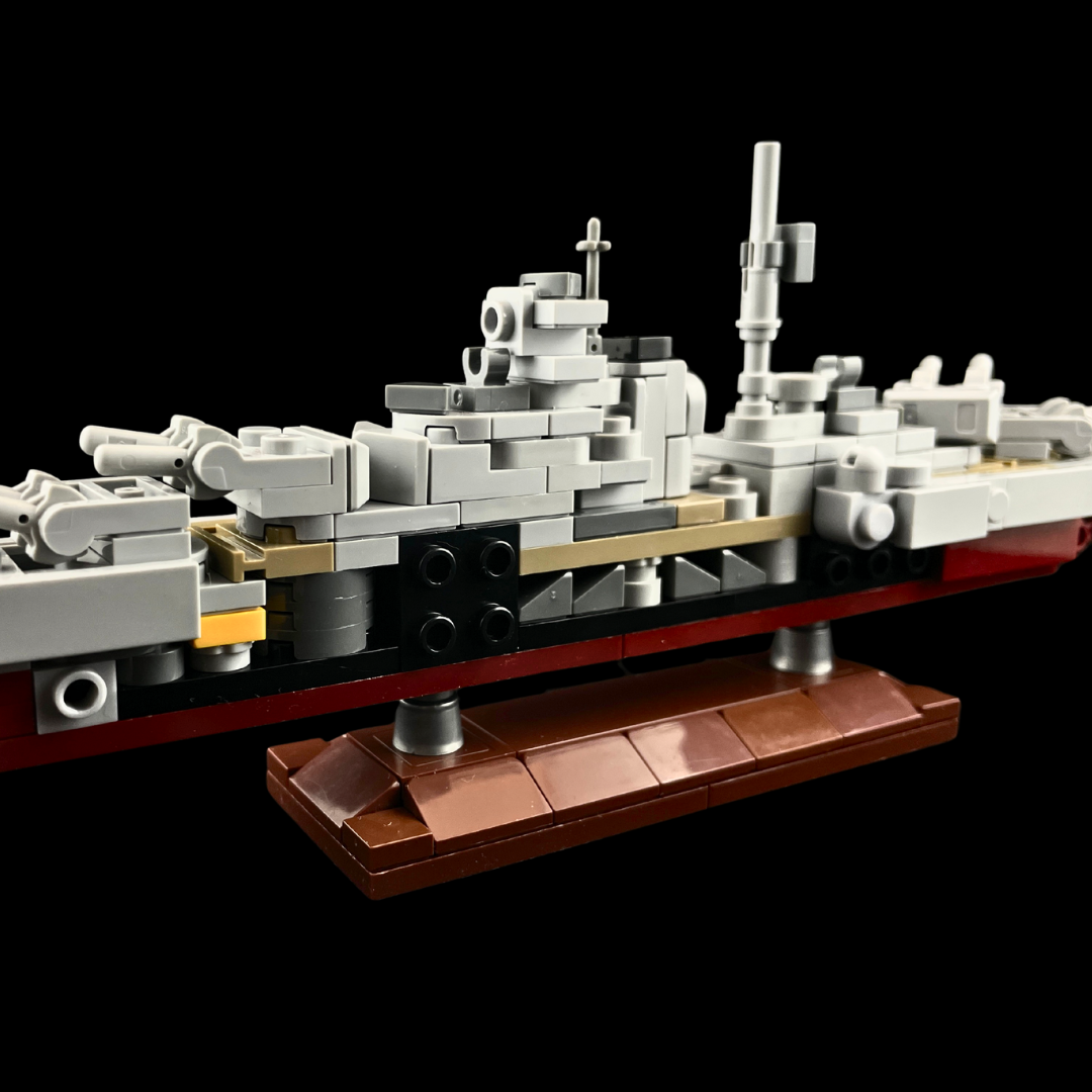 Kit de construction du cuirassé Bismarck - Kit GoBricks MOC à l'échelle 1:1000