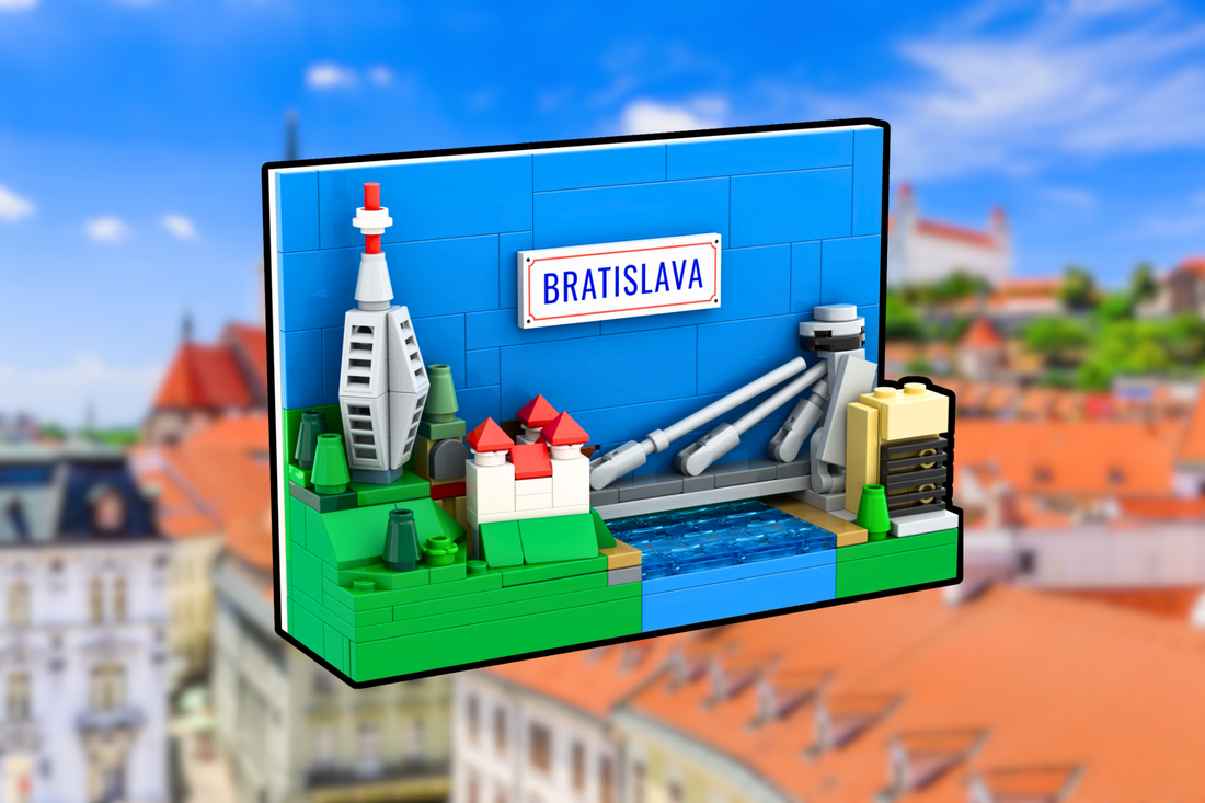 The LEGO Bratislava Brickcard is The First Brick-Built Postcard of Slovakia's Capital!