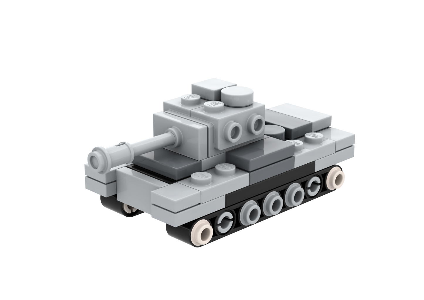 3D rendered image of a LEGO Cromwell tank model.