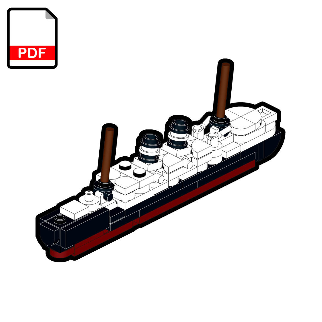 Diagram of a ship with smokestacks on a white background, featuring a PDF icon.