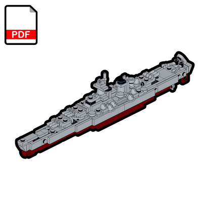 Model of a ship with a PDF icon on a white background