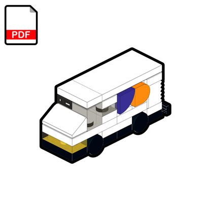 Diagram of a truck with colored sections on a white background