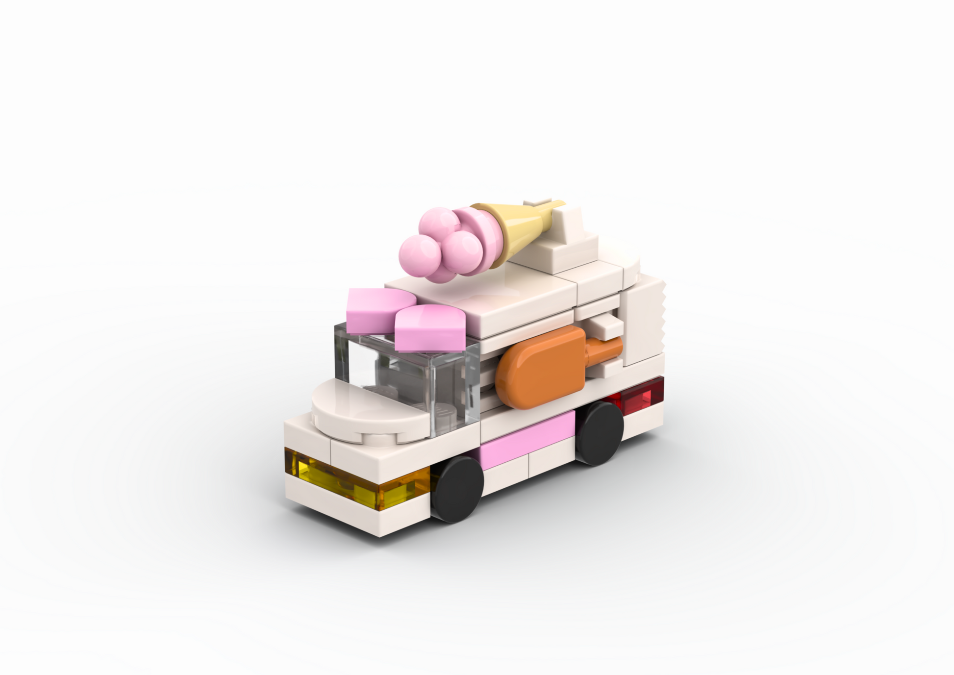 LEGO ice cream truck on a white background
