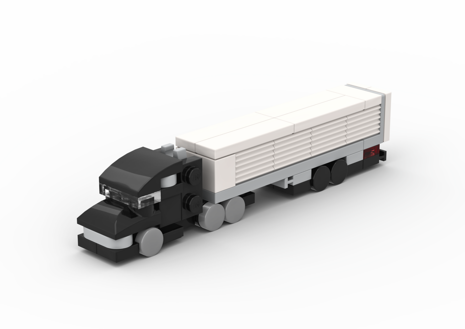 Toy truck with a trailer on a white background