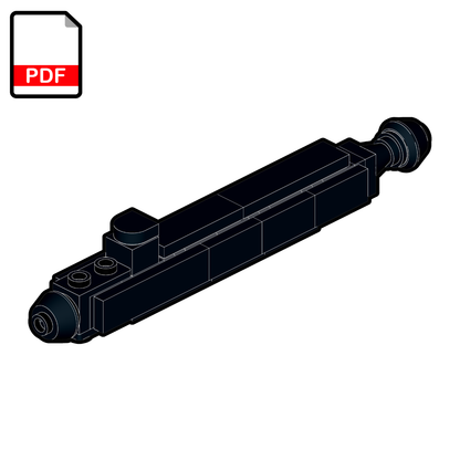 Technical drawing of a micro-scaled LEGO Submarine MOC.