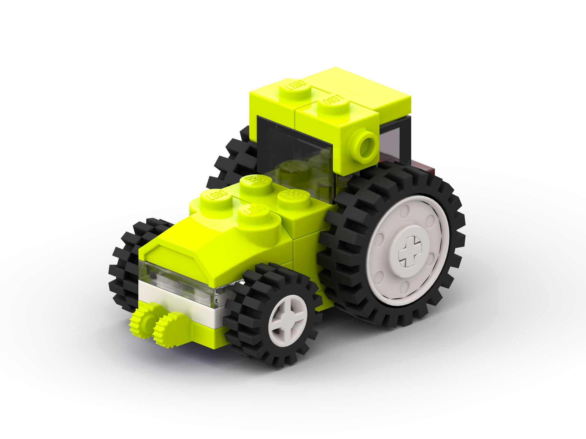 3D render of a LEGO micro-scaled Tractor.