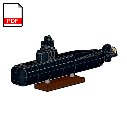 LEGO ARA San Juan Submarine MOC with Display Stand – PDF Building Instructions