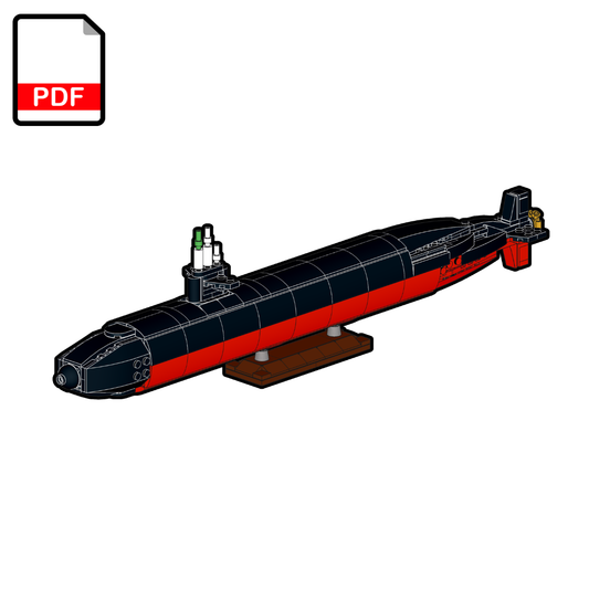 Sous-marin LEGO USS Los Angeles (SSN-688) MOC avec support de présentation – Instructions de construction PDF
