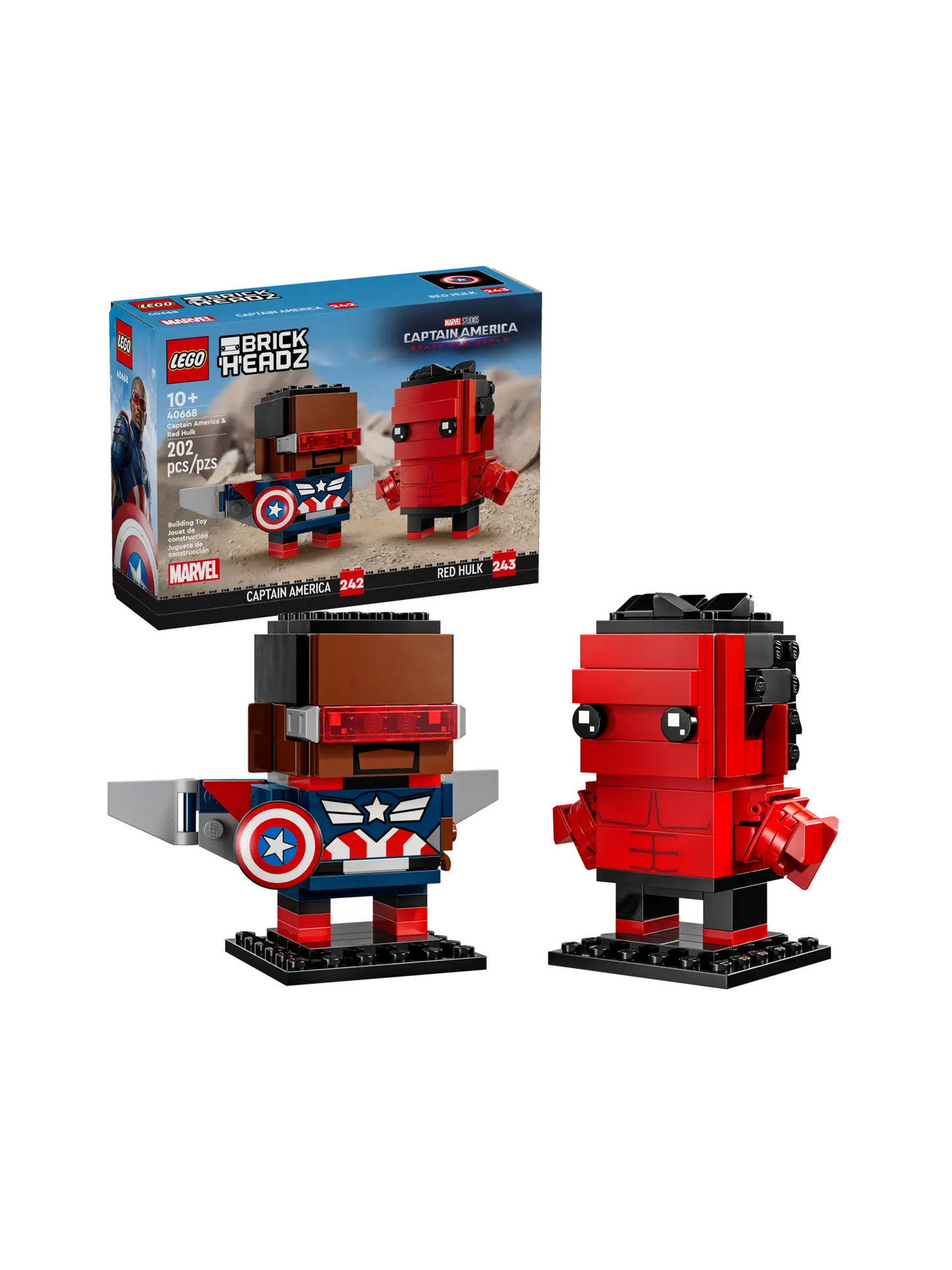 LEGO® Brickheadz 40668 Marvel Captain America et Hulk Rouge