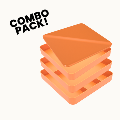 COMBO PACK – 3× Full-Size 3D Printed Sorting Trays (1/2/3 Compartments) with Lid