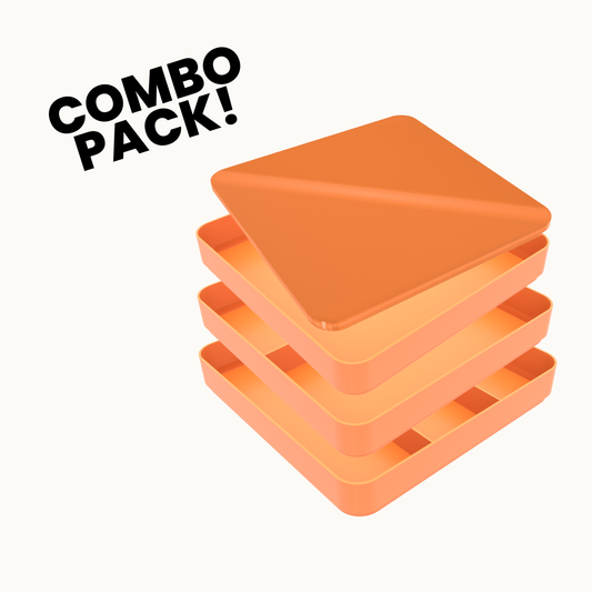COMBO PACK – 3× Full-Size 3D Printed Sorting Trays (1/2/3 Compartments) with Lid