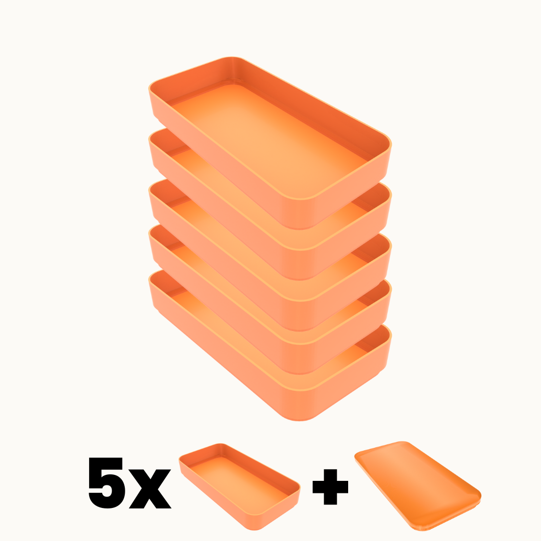 COMBO PACK – 5× Half-Size 3D Printed Sorting Trays with Lid