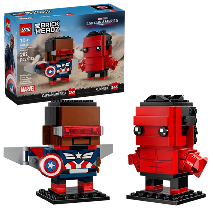 LEGO® Brickheadz 40668 Marvel Captain America et Hulk Rouge