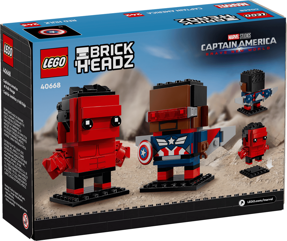 LEGO® Brickheadz 40668 Marvel Captain America et Hulk Rouge