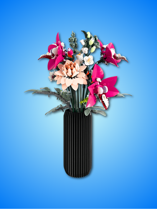 AARHUS Ribbed Display Vase for LEGO Botanical Flowers - 3D Printed PLA
