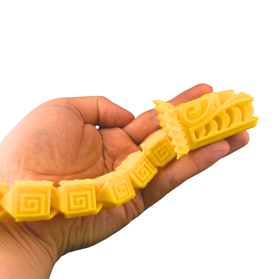 Quetzalcoatl Feathered Serpent Flexible Dragon - 3D Printed PLA | Aztec & Maya Inspired