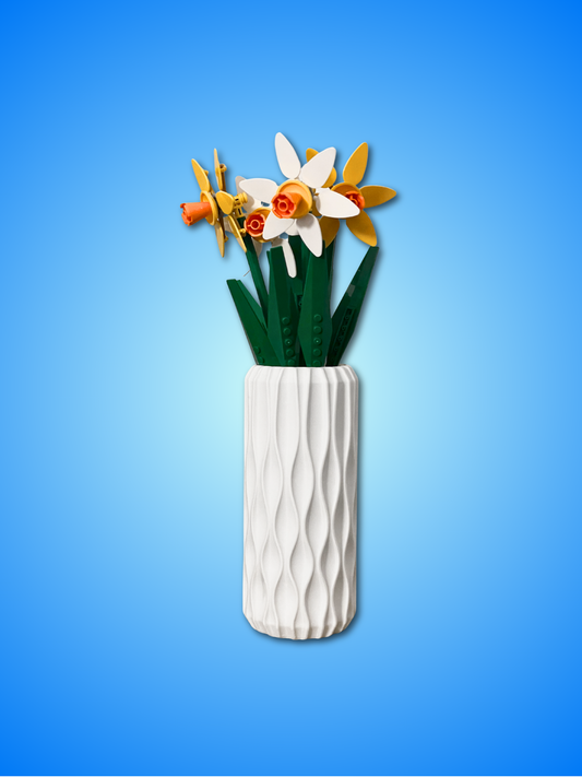 BALI Wavy Display Vase for LEGO Botanical Flowers - 3D Printed PLA | Coastal Boho Style