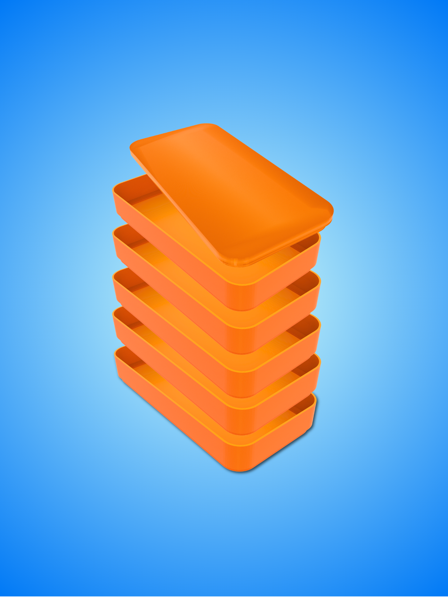 3D Printed Half-Size LEGO Sorting Tray 5-Pack with Lid | Compact Modular Storage