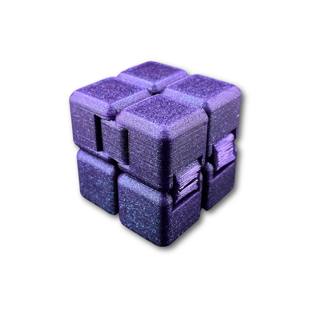 Skladacia Fidget kocka – 3D tlačený PLA | Skladá sa naplocho jednou rukou | Vrecková hračka na úľavu od stresu
