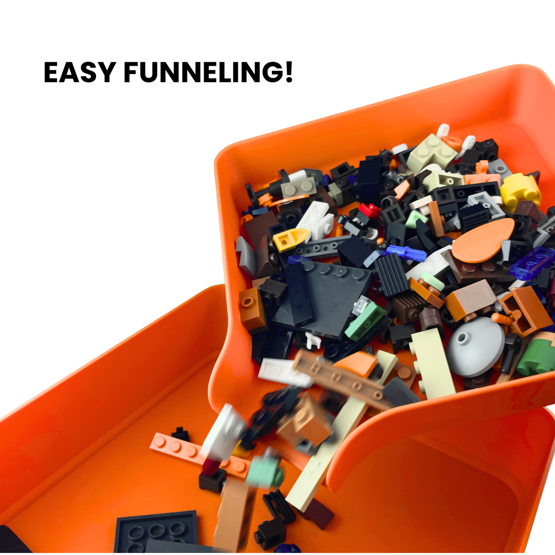 3D Printed Funnel Sorting Tray - LEGO, Puzzle & Hobby Parts Organiser | PLA | 2 Sizes