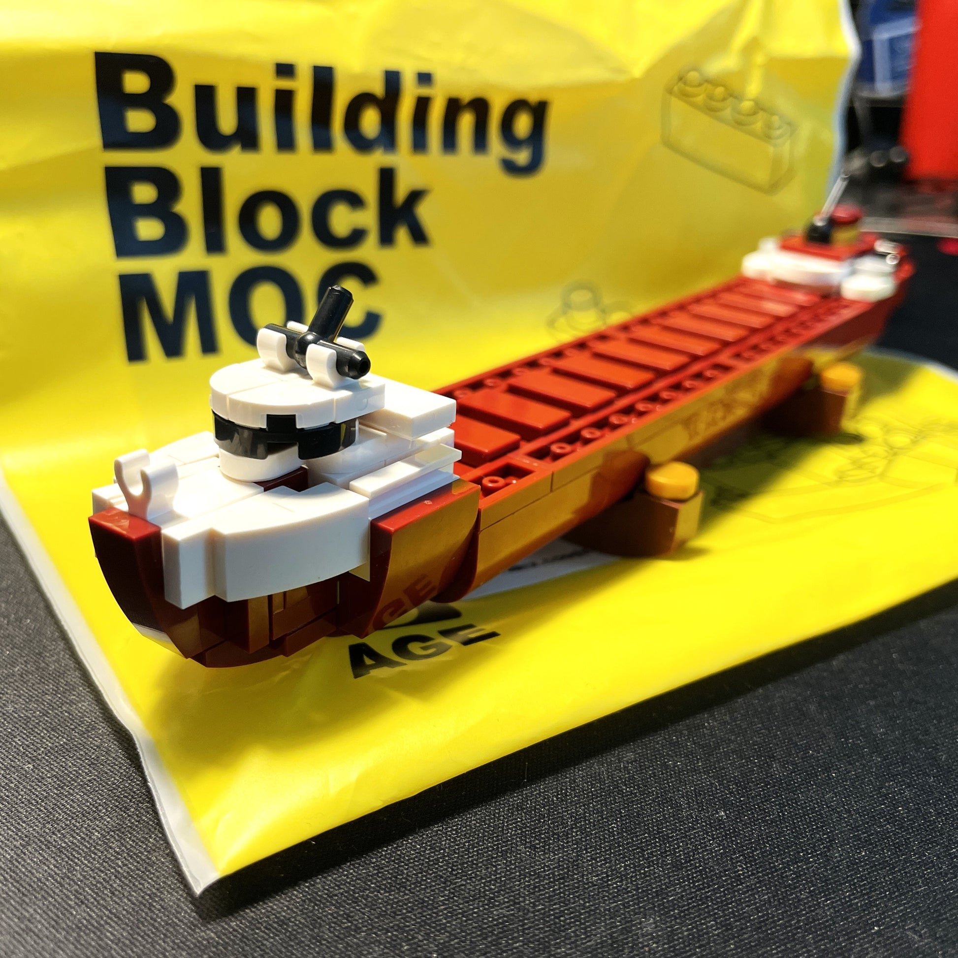 Close-up image of the SS Edmund Fitzgerald MOC Kit.