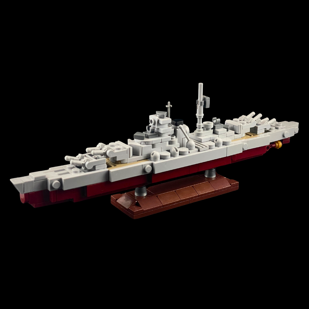Kit de construction du cuirassé Bismarck - Kit GoBricks MOC à l'échelle 1:1000