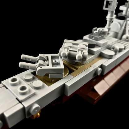 Kit de construction du cuirassé Bismarck - Kit GoBricks MOC à l'échelle 1:1000