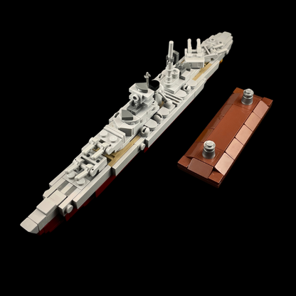 Kit de construction du cuirassé Bismarck - Kit GoBricks MOC à l'échelle 1:1000