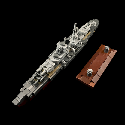 Tirpitz Battleship Building Kit - 1:1000 Scale GoBricks MOC Kit