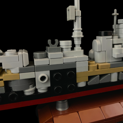 Tirpitz Battleship Building Kit - 1:1000 Scale GoBricks MOC Kit
