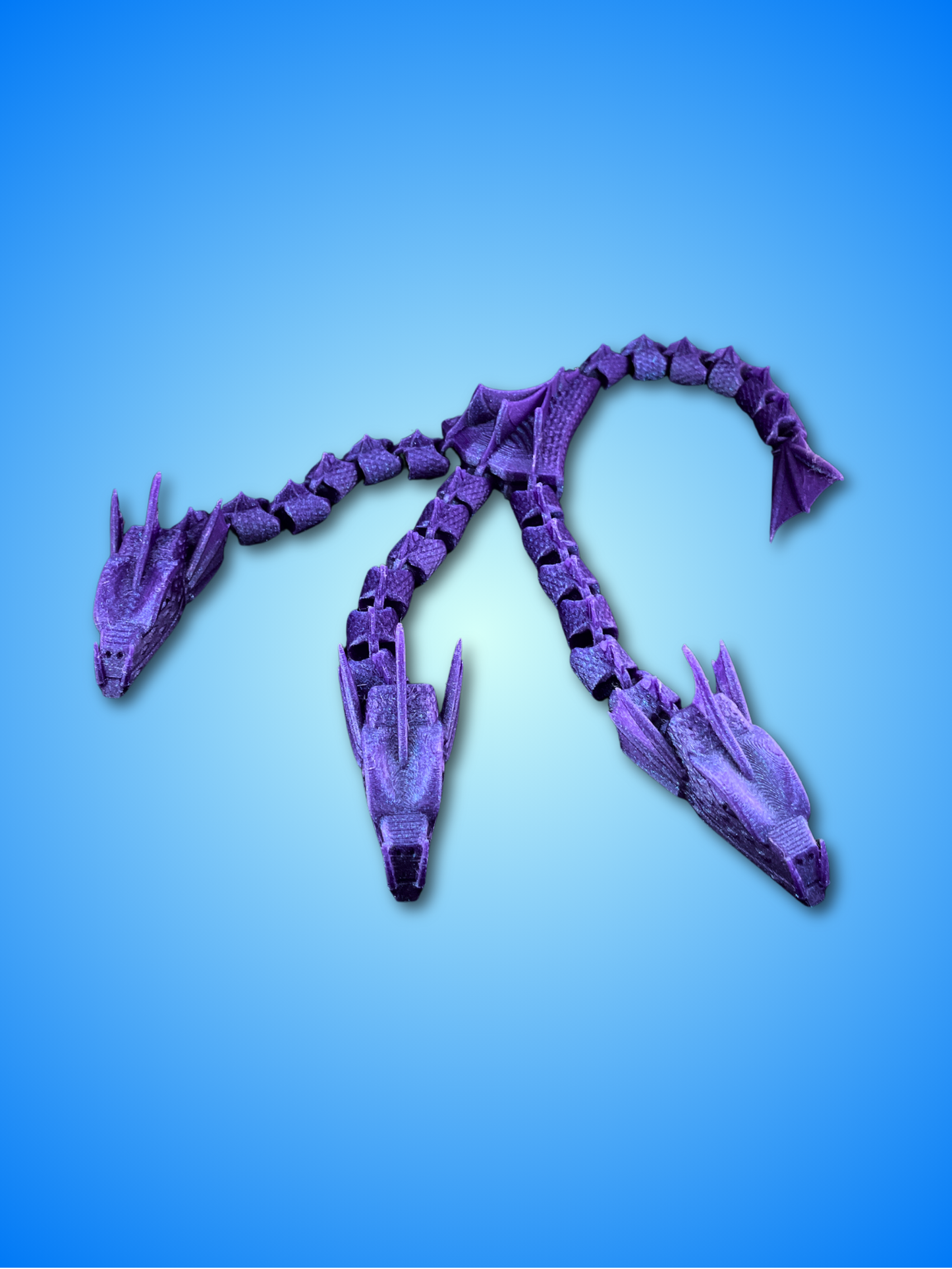 Three-Headed Hydra Flexible Dragon - 3D Printed PLA | Greek Mythology Inspired | Silk PLA