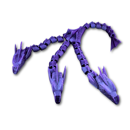 Three-Headed Hydra Flexible Dragon - 3D Printed PLA | Greek Mythology Inspired | Silk PLA