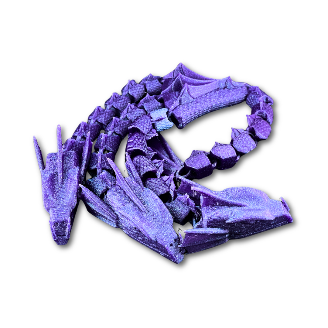 Three-Headed Hydra Flexible Dragon - 3D Printed PLA | Greek Mythology Inspired | Silk PLA