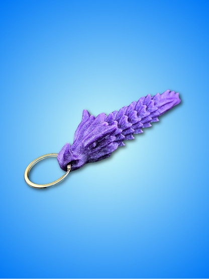 Bone Dragon Flexible Keychain - 3D Printed PLA | 7-16cm, Includes Metal Keyring