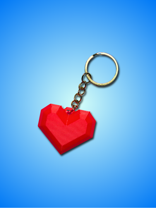 Low Poly Heart Keychain - 3D Printed PLA | Valentine's Day Gift | Made to Order