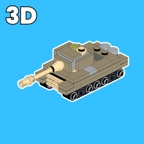 3D model of the LEGO Tiger I Tank MOC.