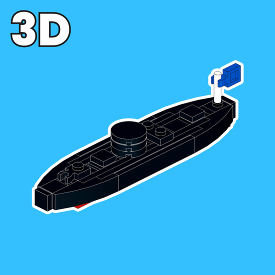 3D model of the LEGO USS Monitor Ironclad MOC.