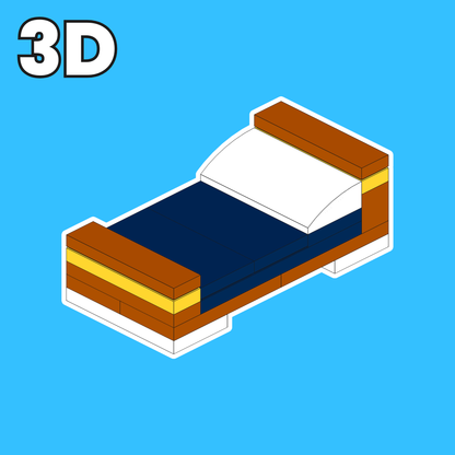 3D model of the LEGO Single Bed MOC.