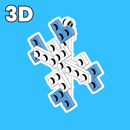 LEGO Snowflake MOC 3D Model Preview