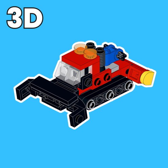 LEGO Ski Piste Groomer MOC 3D Model Preview