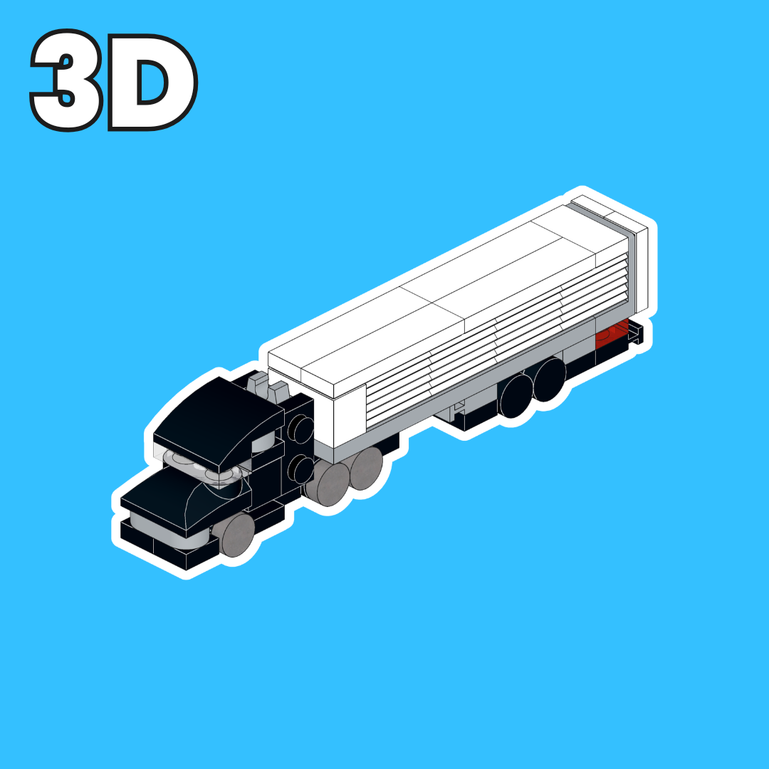 LEGO American Truck & Trailer MOC 3D Model Preview