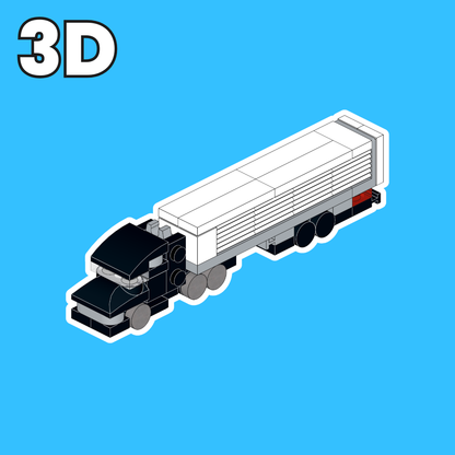 LEGO American Truck & Trailer MOC 3D Model Preview