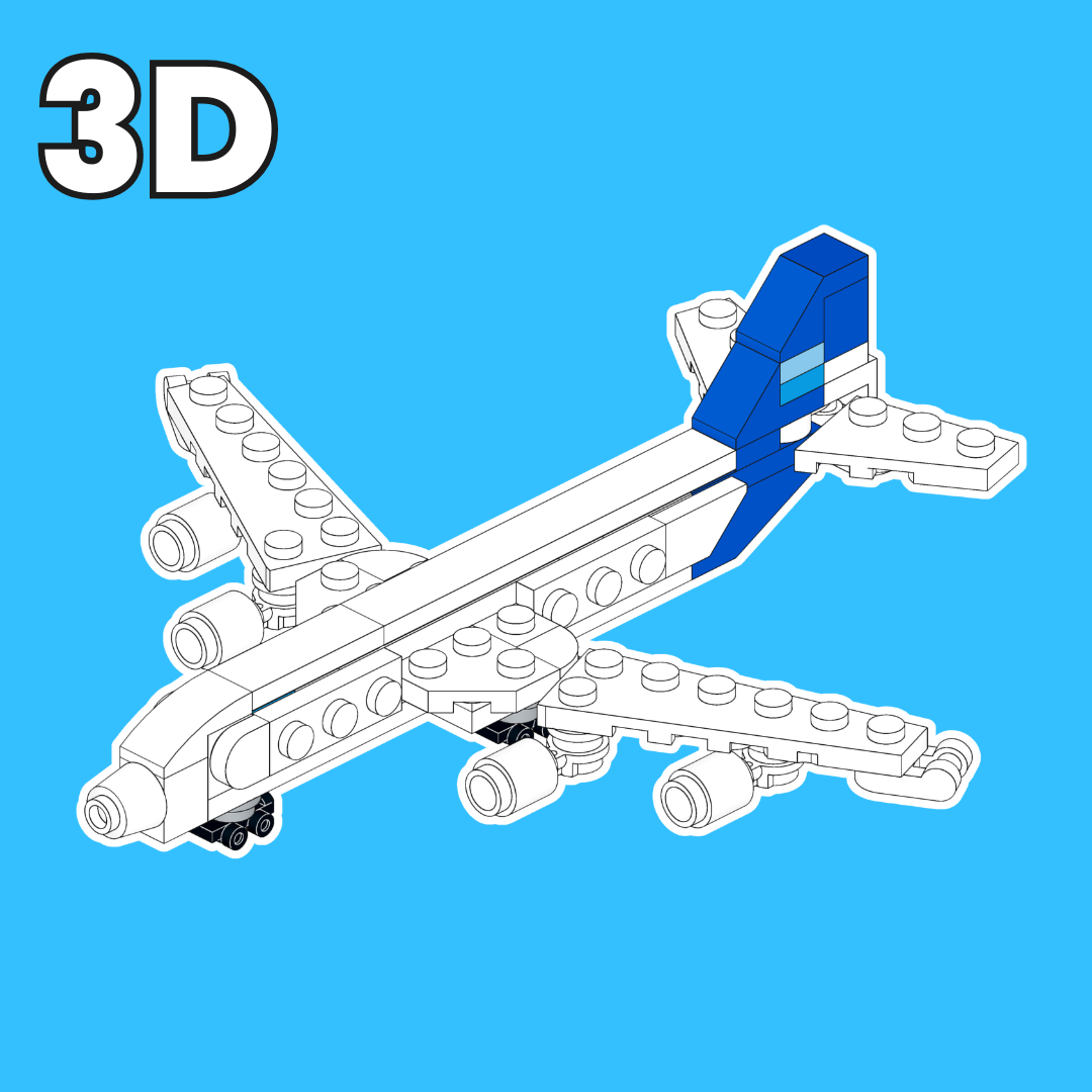 LEGO Airbus A340-200 MOC - 3D Model Preview