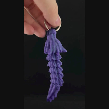 Bone Dragon Flexible Keychain - 3D Printed PLA | 7-16cm, Includes Metal Keyring