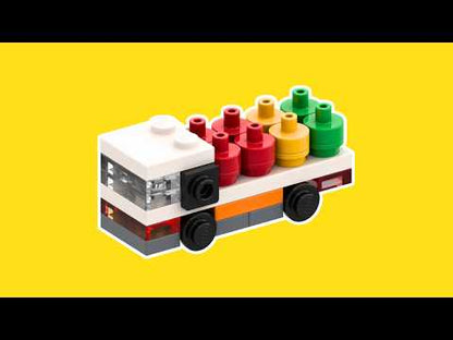 LEGO mikro nákladné auto s benzínovými fľašami – návod na stavanie vo formáte PDF